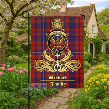 Wishart Tartan Garden Flag with Highland Thistle Cherish Family Crest Style
