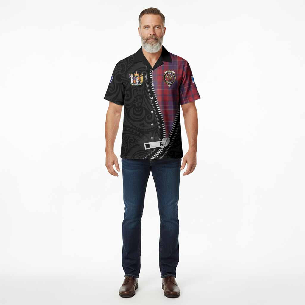 Wishart Tartan Hawaiian Shirt New Zealand Pattern Unique Zipper Stylized