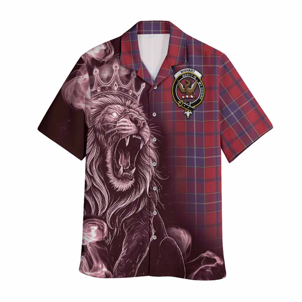 Wishart Tartan Hawaiian Shirt Roaring Lion Heritage