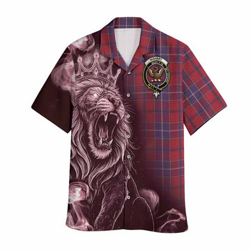 Wishart Tartan Hawaiian Shirt Roaring Lion Heritage