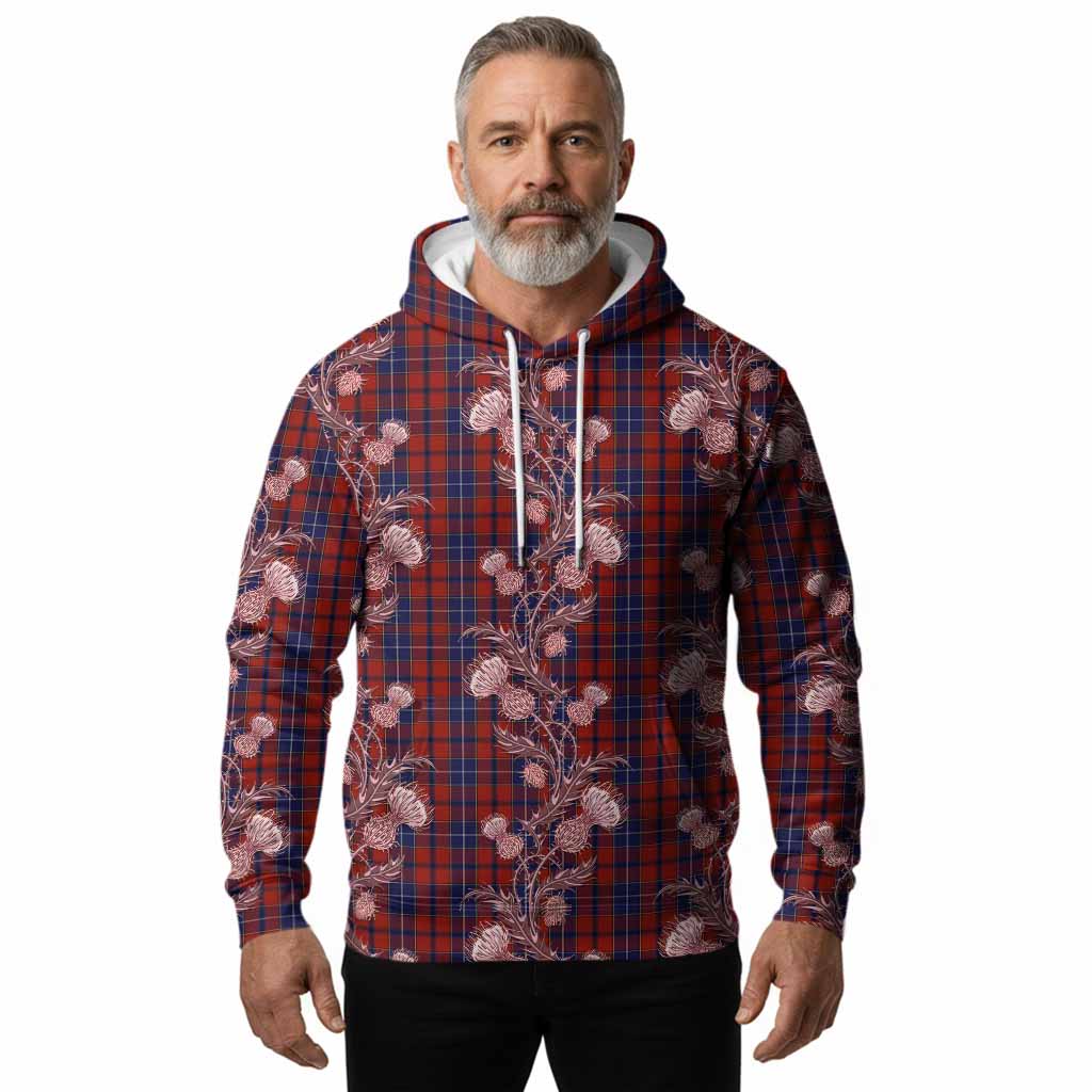 Wishart Tartan Hoodie Seamless Scottish Thistle Flowers