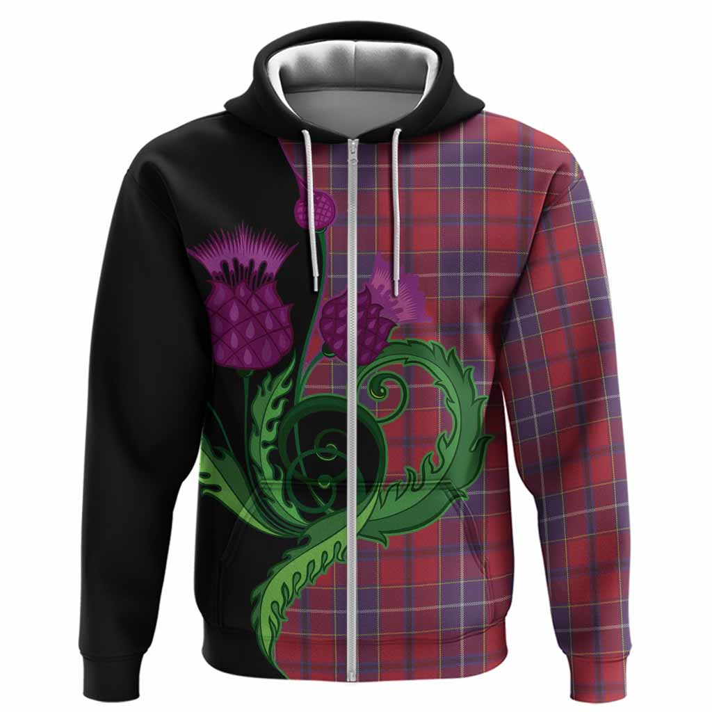 Wishart Tartan Hoodie Traditional Scottish Thistle