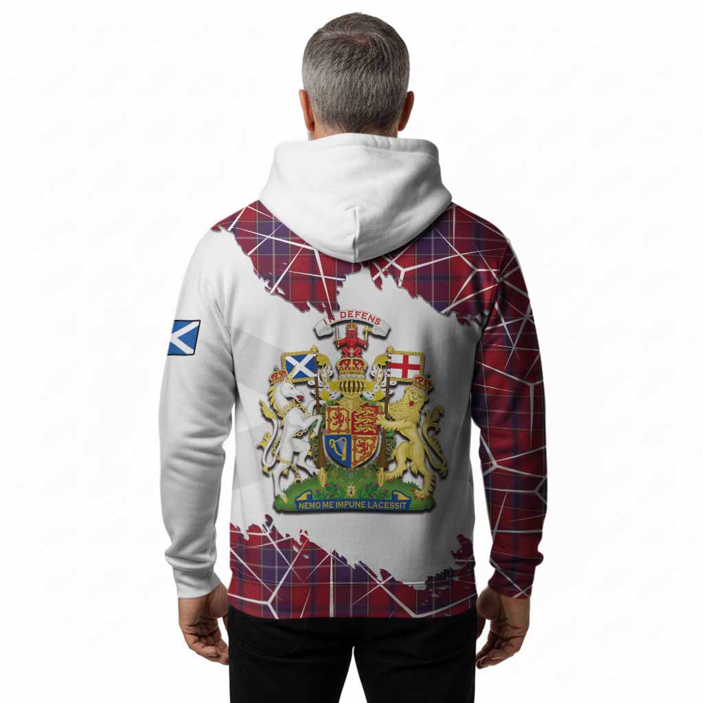 Wishart Tartan Hoodie with Family Crest and Lion Rampant Grunge Style