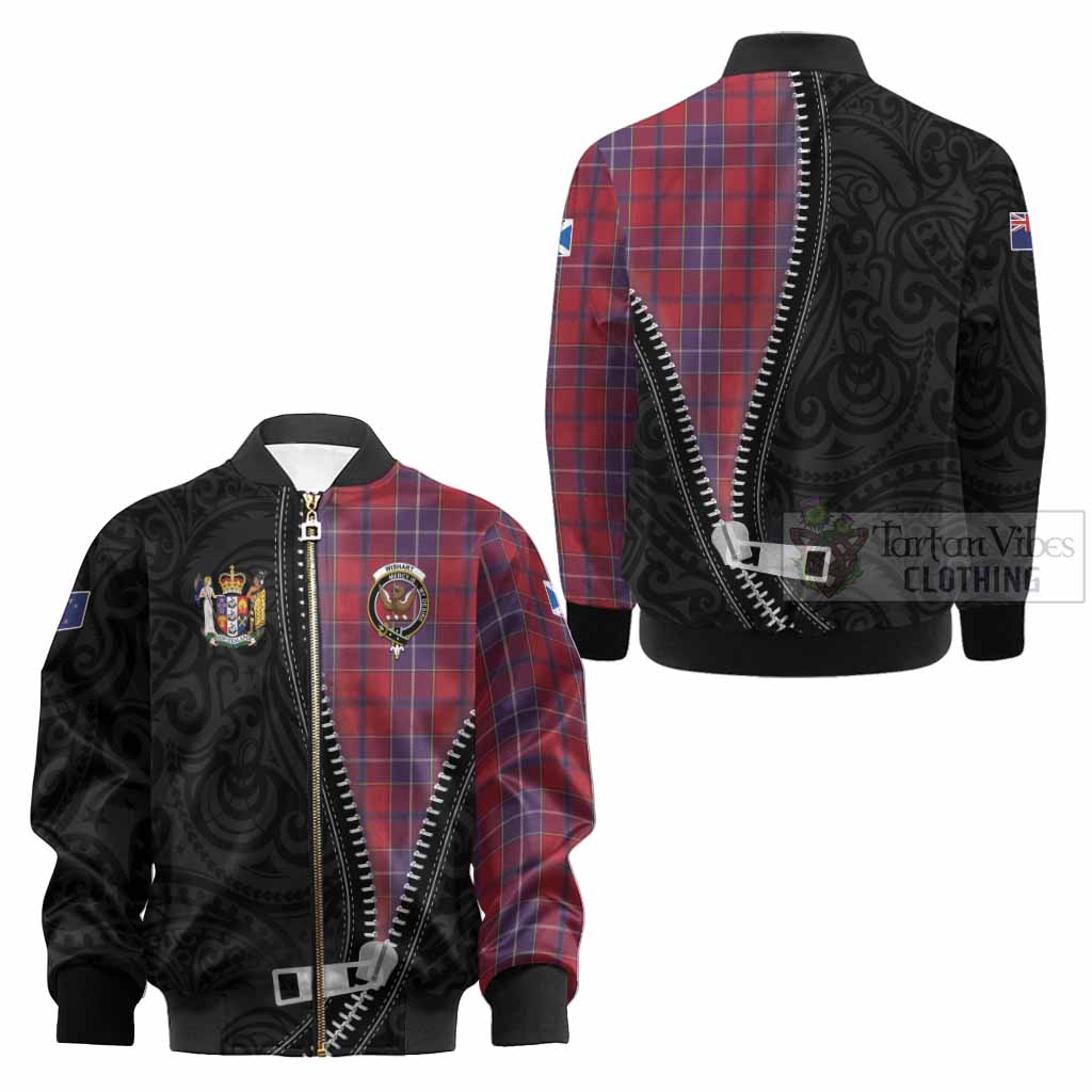 Wishart Tartan Kid Bomber Jacket New Zealand Pattern Unique Zipper Stylized