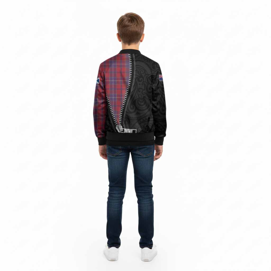 Wishart Tartan Kid Bomber Jacket New Zealand Pattern Unique Zipper Stylized