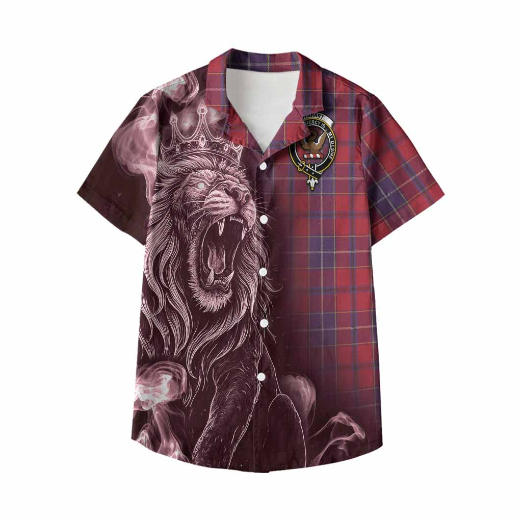 Wishart Tartan Kid Hawaiian Shirt Roaring Lion Heritage