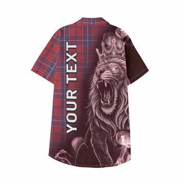 Wishart Tartan Kid Hawaiian Shirt Roaring Lion Heritage