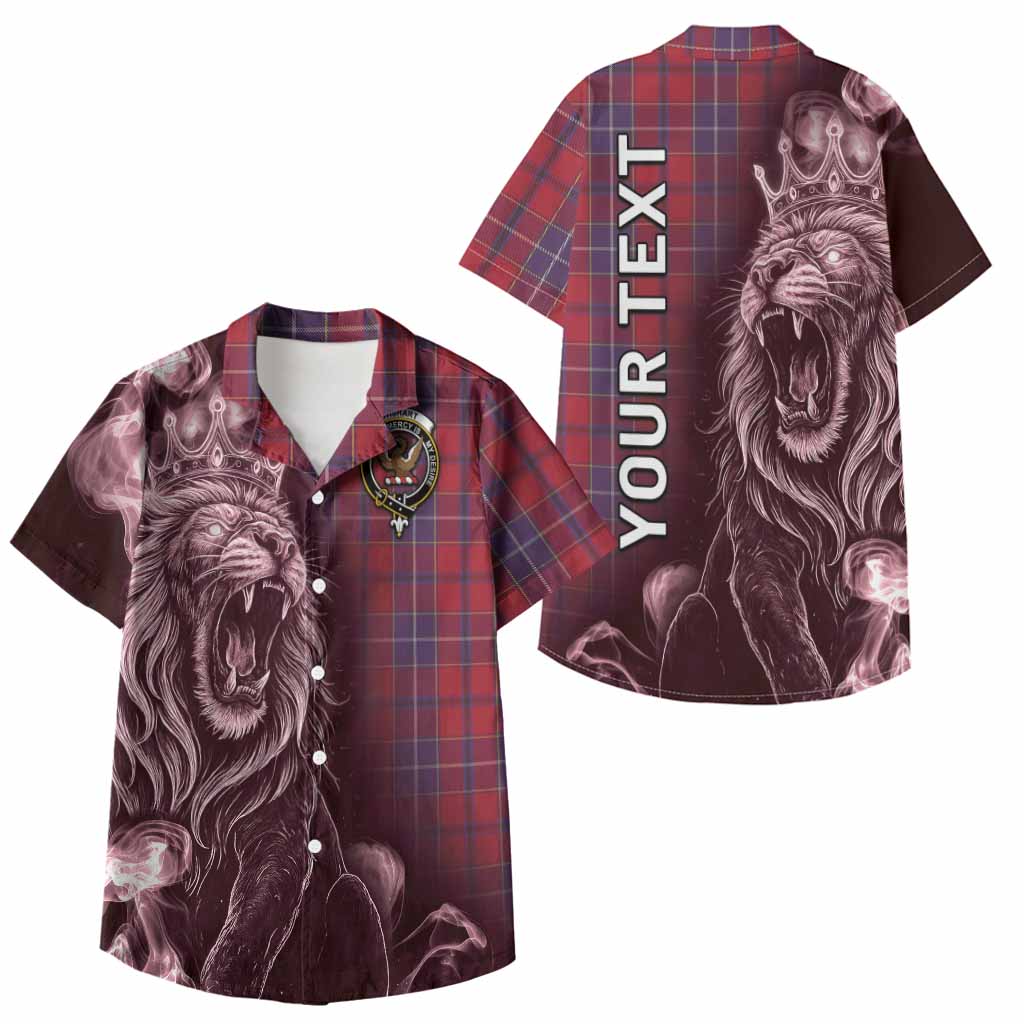 Wishart Tartan Kid Hawaiian Shirt Roaring Lion Heritage