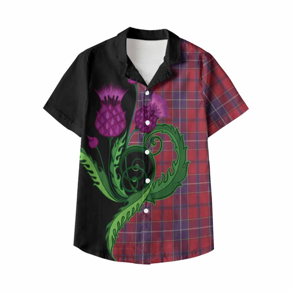 Wishart Tartan Kid Hawaiian Shirt Traditional Scottish Thistle