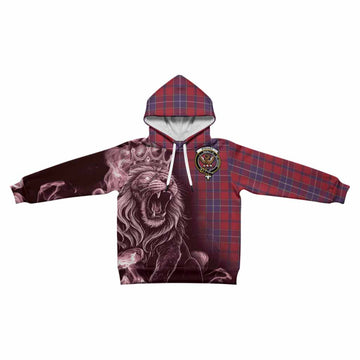 Wishart Tartan Kid Hoodie Roaring Lion Heritage