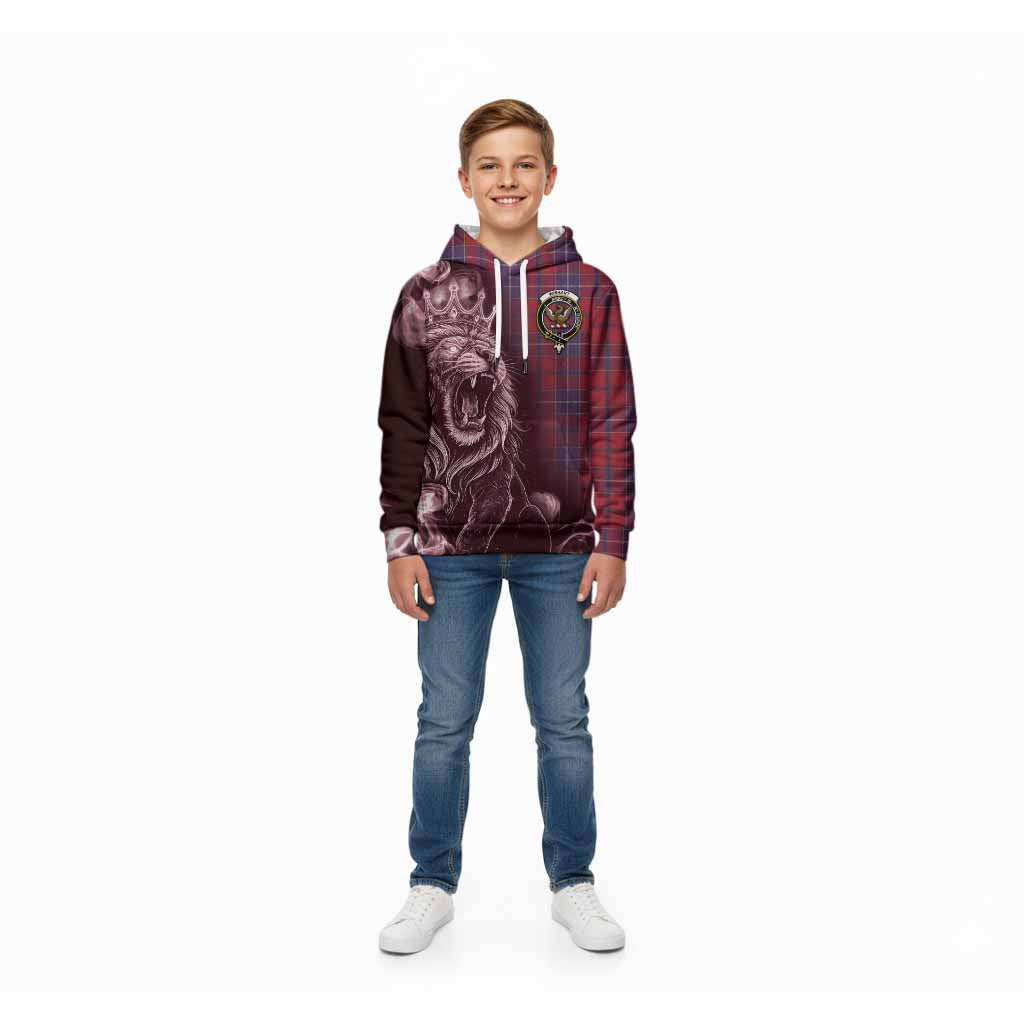 Wishart Tartan Kid Hoodie Roaring Lion Heritage