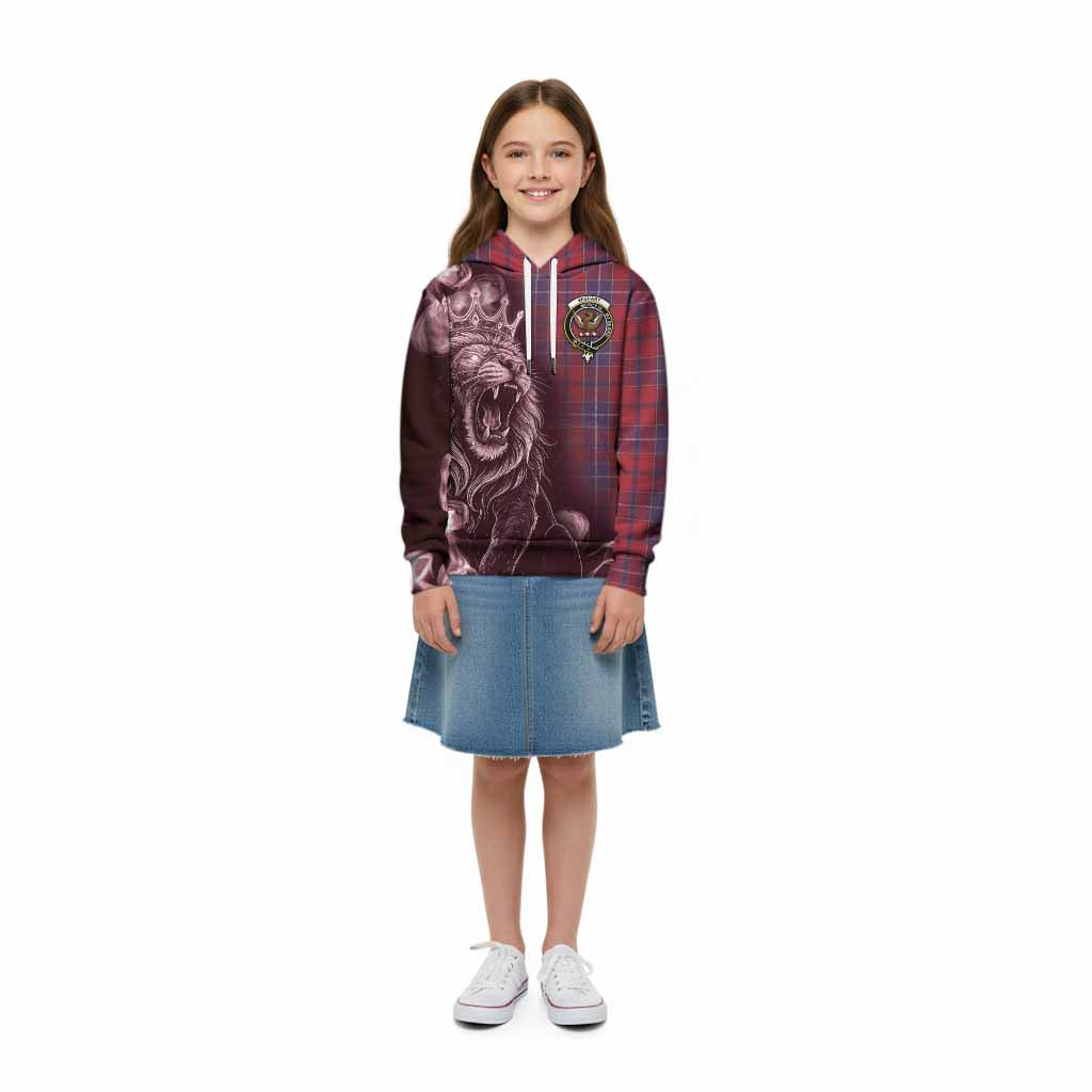Wishart Tartan Kid Hoodie Roaring Lion Heritage