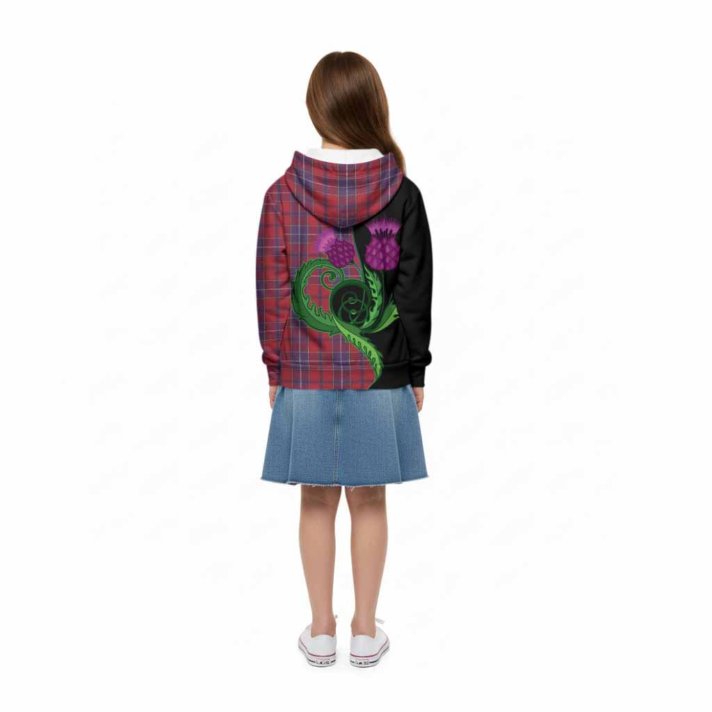Wishart Tartan Kid Hoodie Traditional Scottish Thistle