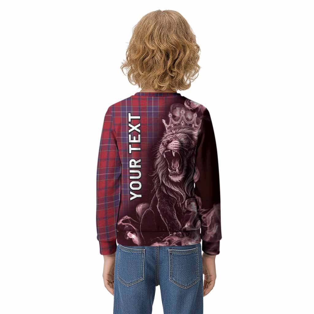 Wishart Tartan Kid Knitted Sweatshirt Roaring Lion Heritage