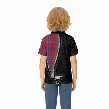 Wishart Tartan Kid Polo Shirt New Zealand Pattern Unique Zipper Stylized