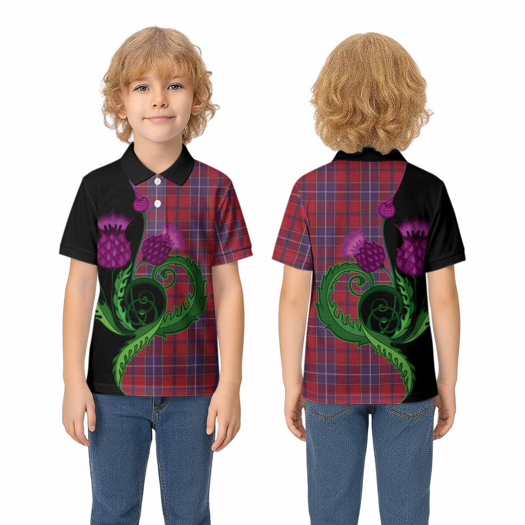 Wishart Tartan Kid Polo Shirt Traditional Scottish Thistle