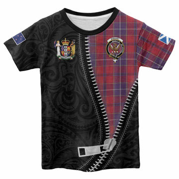 Wishart Tartan Kid T-shirt New Zealand Pattern Unique Zipper Stylized