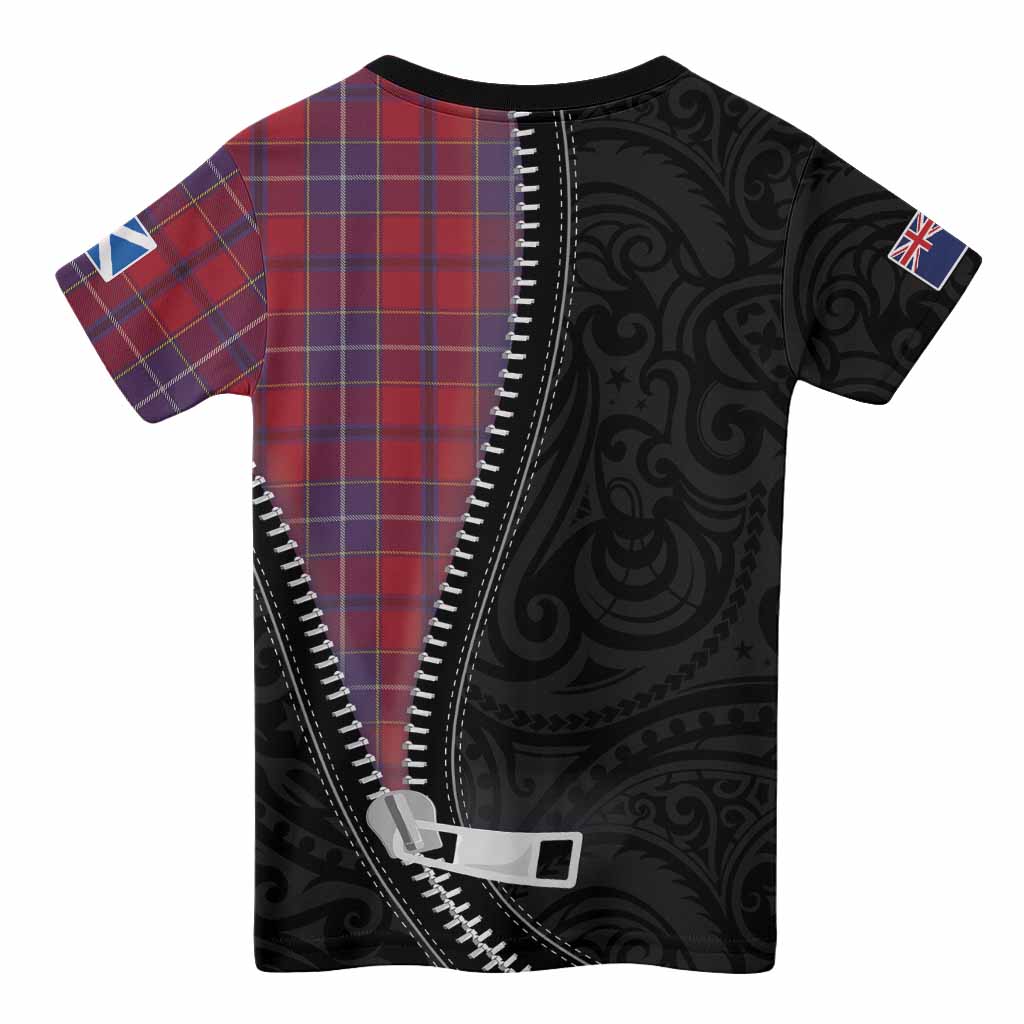 Wishart Tartan Kid T-shirt New Zealand Pattern Unique Zipper Stylized
