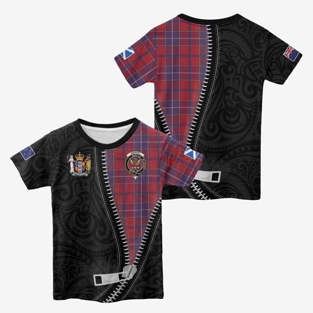 Wishart Tartan Kid T-shirt New Zealand Pattern Unique Zipper Stylized