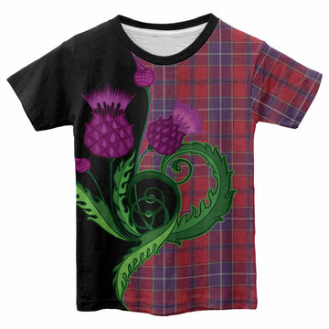 Wishart Tartan Kid T-shirt Traditional Scottish Thistle