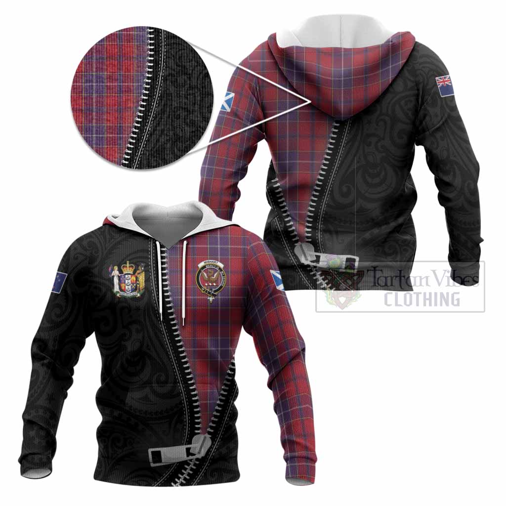 Wishart Tartan Knitted Hoodie New Zealand Pattern Unique Zipper Stylized