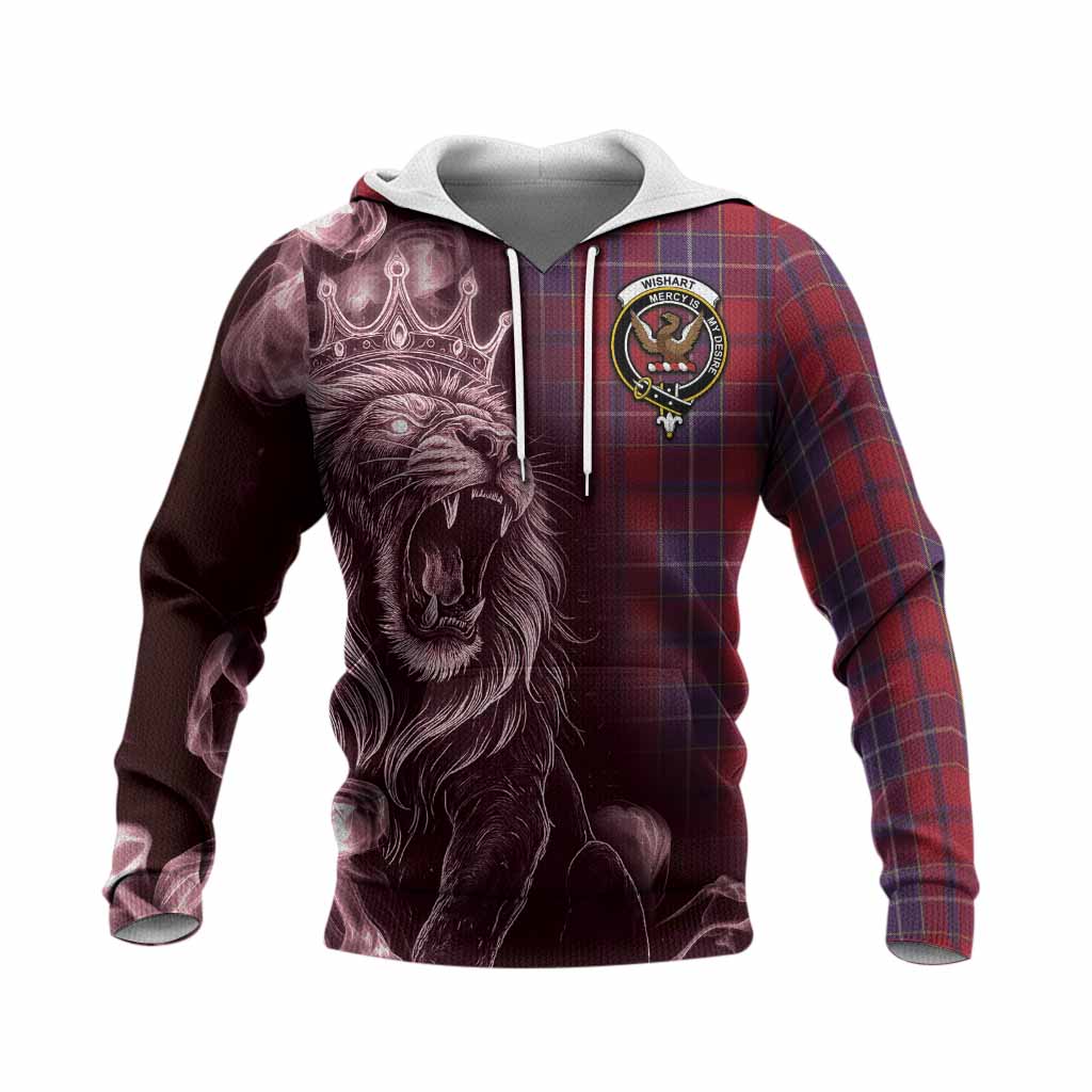 Wishart Tartan Knitted Hoodie Roaring Lion Heritage