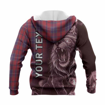 Wishart Tartan Knitted Hoodie Roaring Lion Heritage