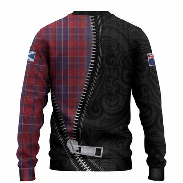 Wishart Tartan Knitted Sweater New Zealand Pattern Unique Zipper Stylized