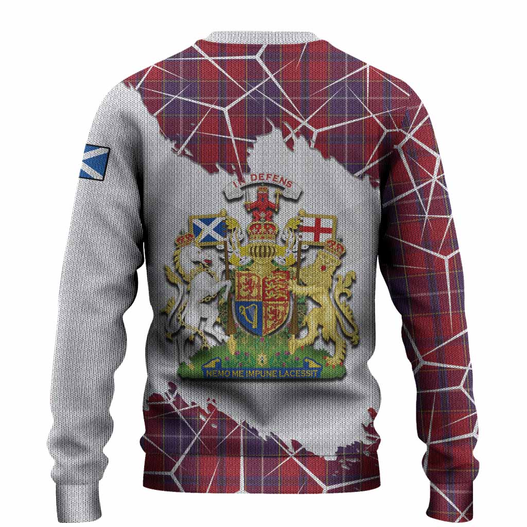 Wishart Tartan Knitted Sweater with Family Crest and Lion Rampant Grunge Style