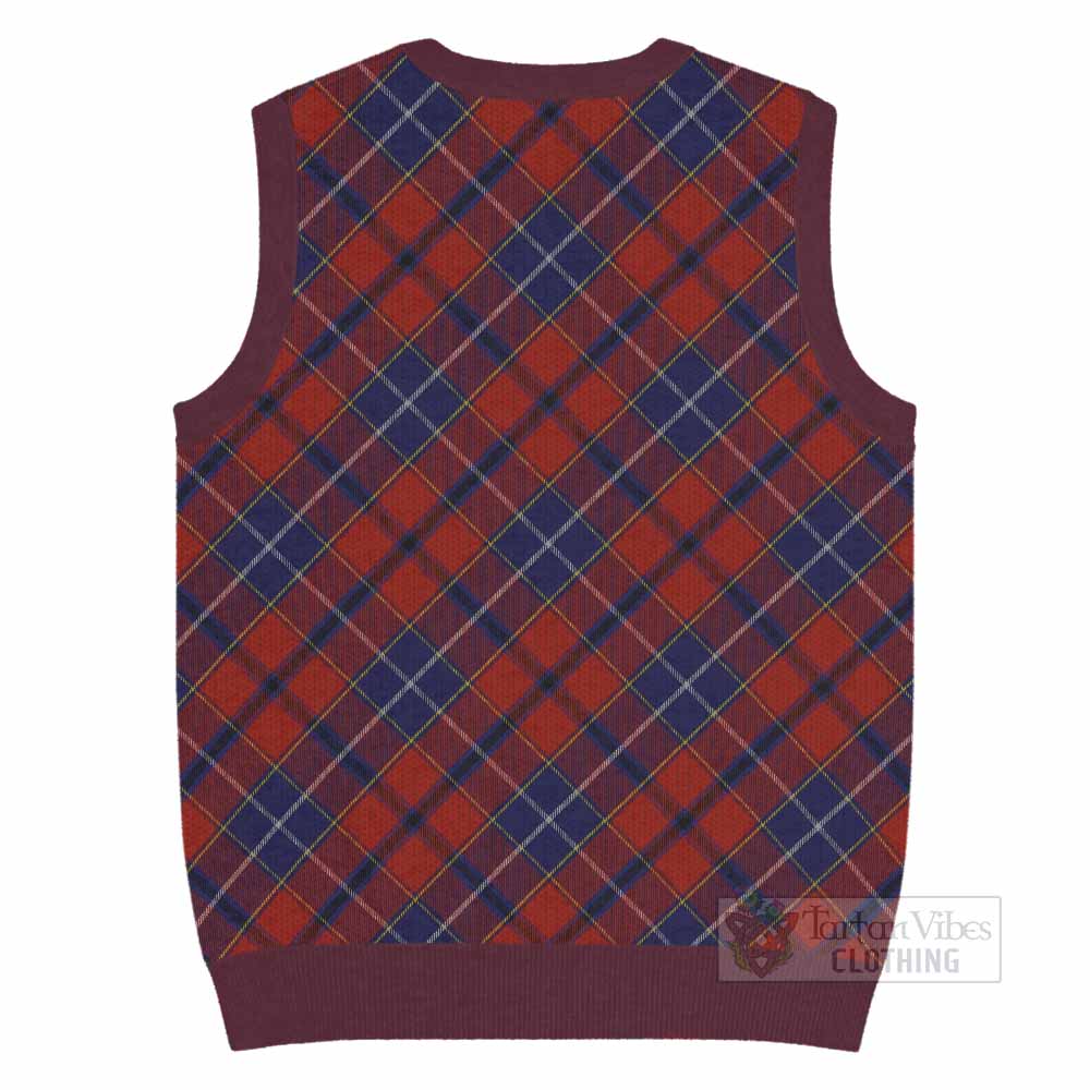 Wishart Tartan  Knitted V-Neck Vest Cross Style