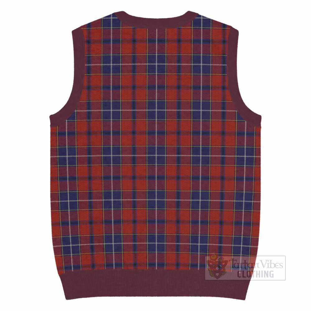 Wishart Tartan Knitted V-Neck Vest with Family Crest - Tartan Vibes Clothing
