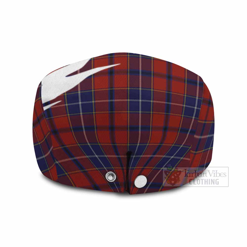 Wishart Tartan Loch Ness Monster Scottish Heritage Art Flat Cap, Jeff Cap