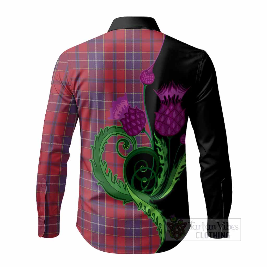 Wishart Tartan Long Sleeve Button Shirts Traditional Scottish Thistle