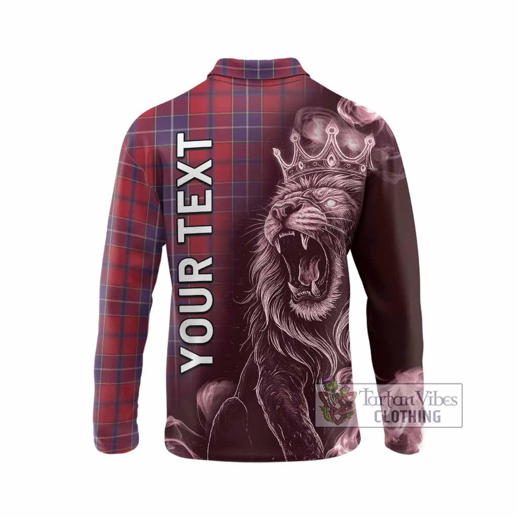 Wishart Tartan Long Sleeve Polo Shirt Roaring Lion Heritage