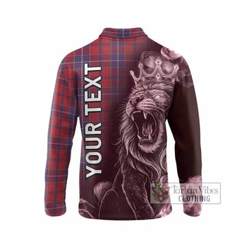 Wishart Tartan Long Sleeve Polo Shirt Roaring Lion Heritage