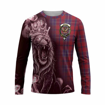 Wishart Tartan Long Sleeve T-Shirt Roaring Lion Heritage