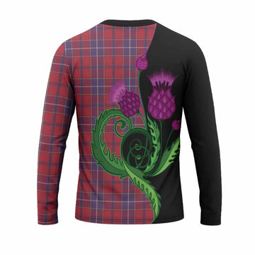 Wishart Tartan Long Sleeve T-Shirt Traditional Scottish Thistle