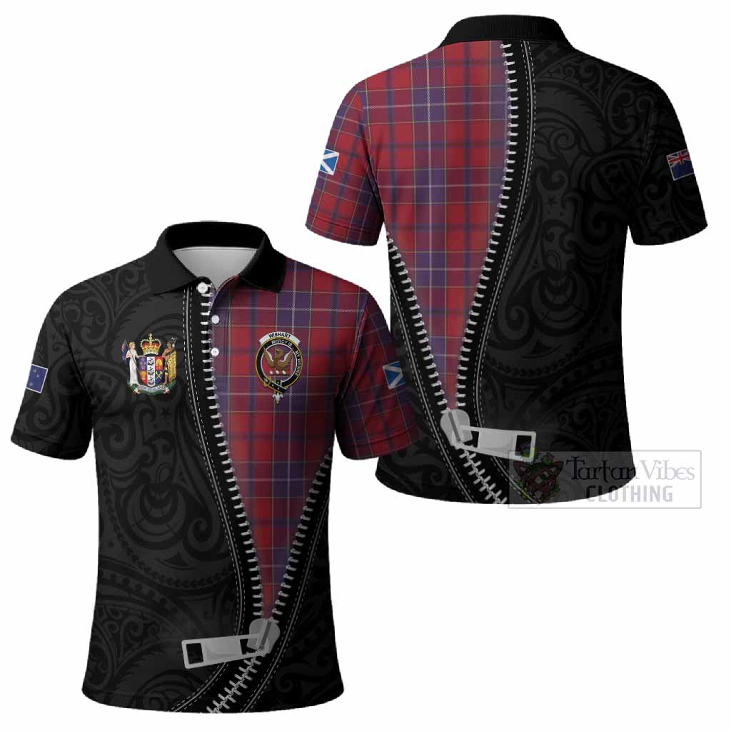 Wishart Tartan Polo Shirt New Zealand Pattern Unique Zipper Stylized