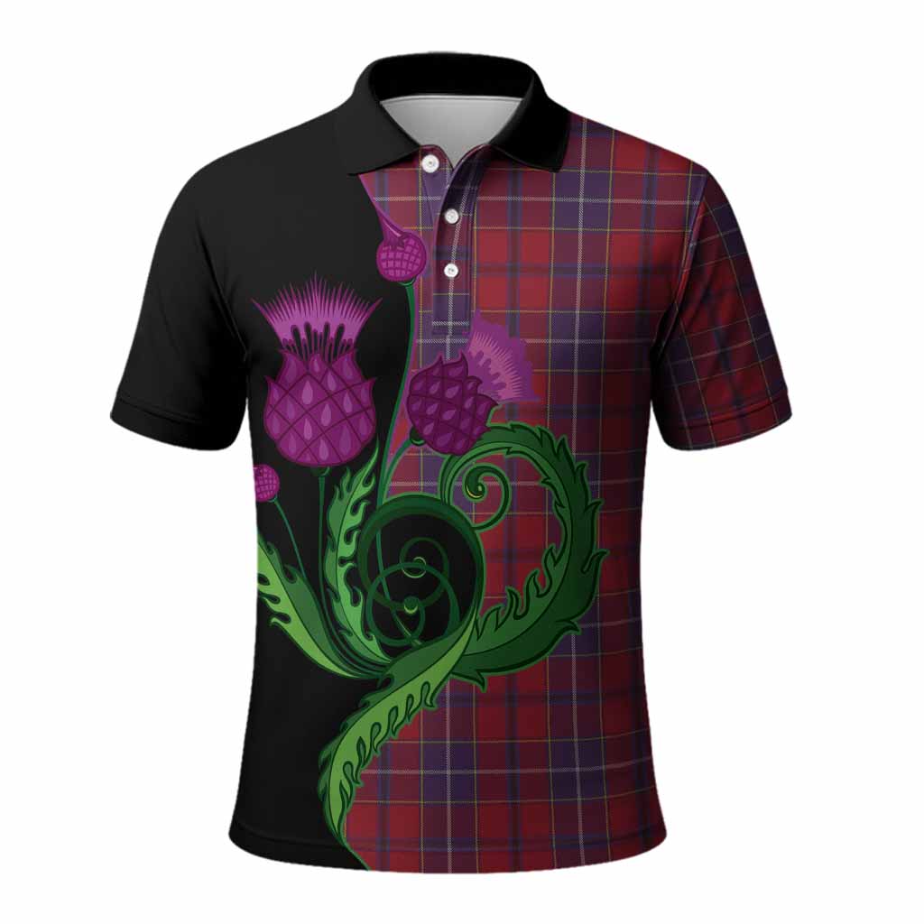Wishart Tartan Polo Shirt Traditional Scottish Thistle