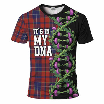 Wishart Tartan T-Shirt Scottish Identity Thistle Flower DNA Strand Art