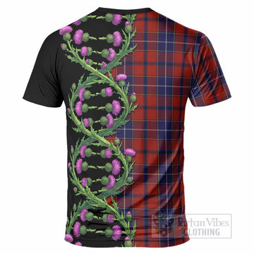 Wishart Tartan T-Shirt Scottish Identity Thistle Flower DNA Strand Art