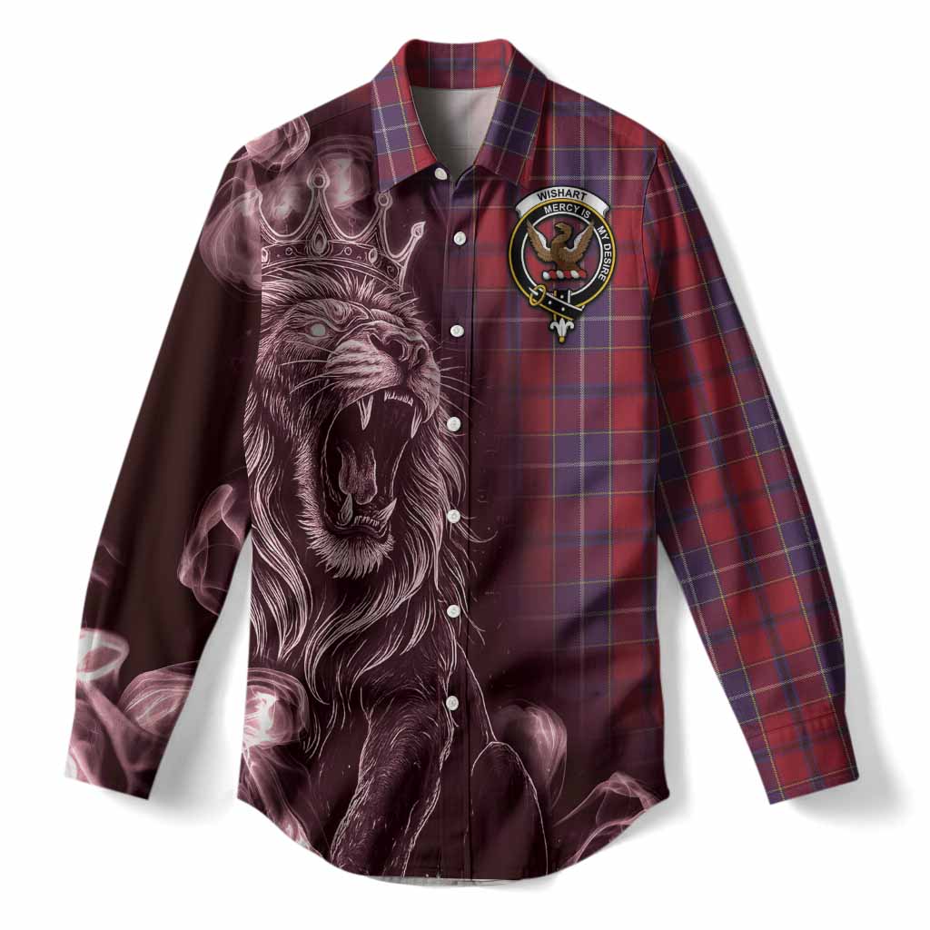 Wishart Tartan Women Casual Shirt Roaring Lion Heritage