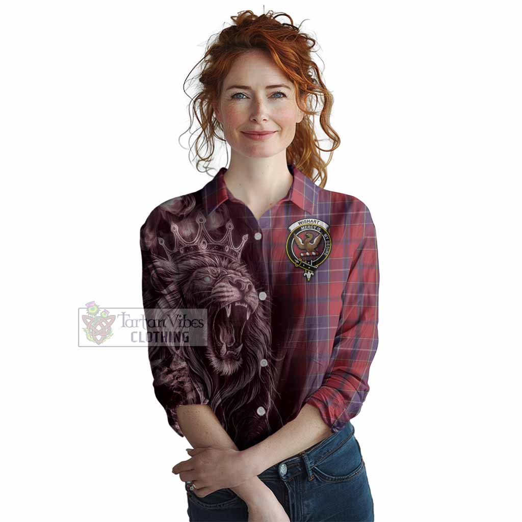 Wishart Tartan Women Casual Shirt Roaring Lion Heritage