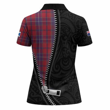 Wishart Tartan Women Polo Shirt New Zealand Pattern Unique Zipper Stylized