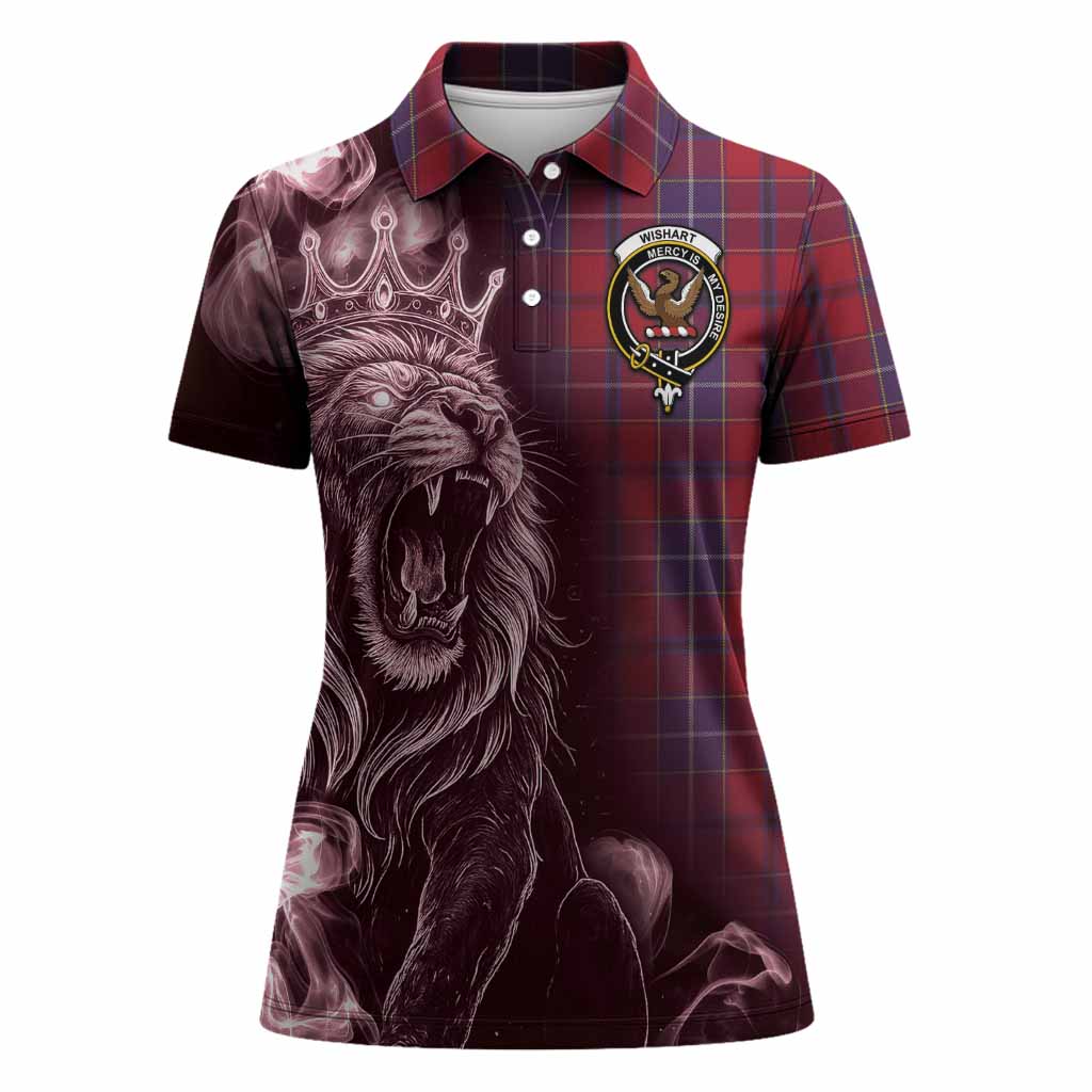 Wishart Tartan Women Polo Shirt Roaring Lion Heritage