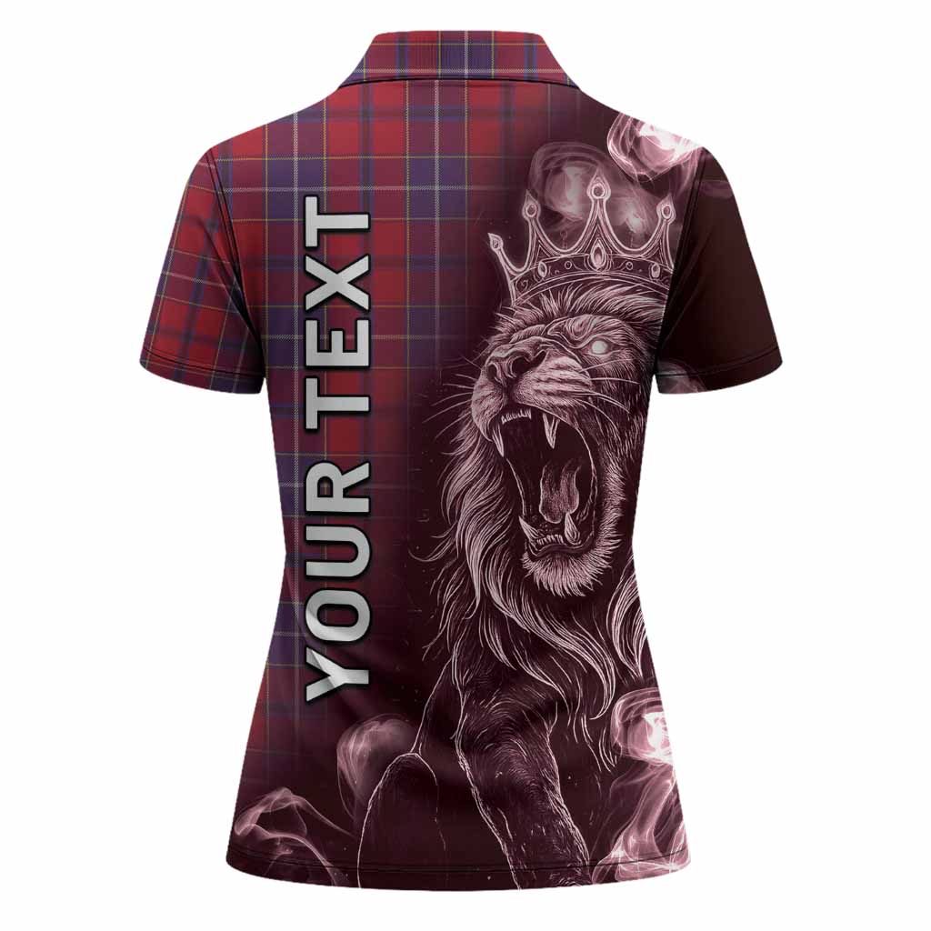 Wishart Tartan Women Polo Shirt Roaring Lion Heritage