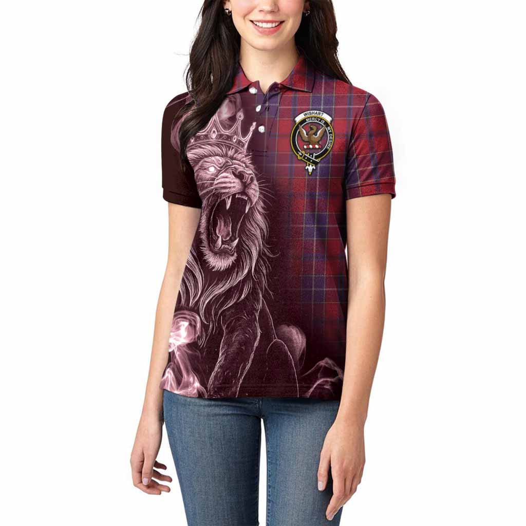 Wishart Tartan Women Polo Shirt Roaring Lion Heritage