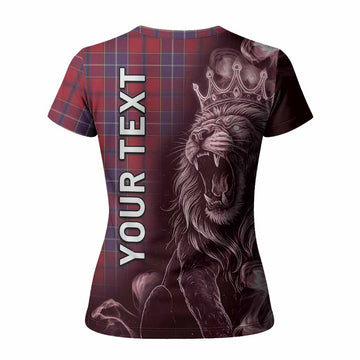 Wishart Tartan Women T shirt Roaring Lion Heritage