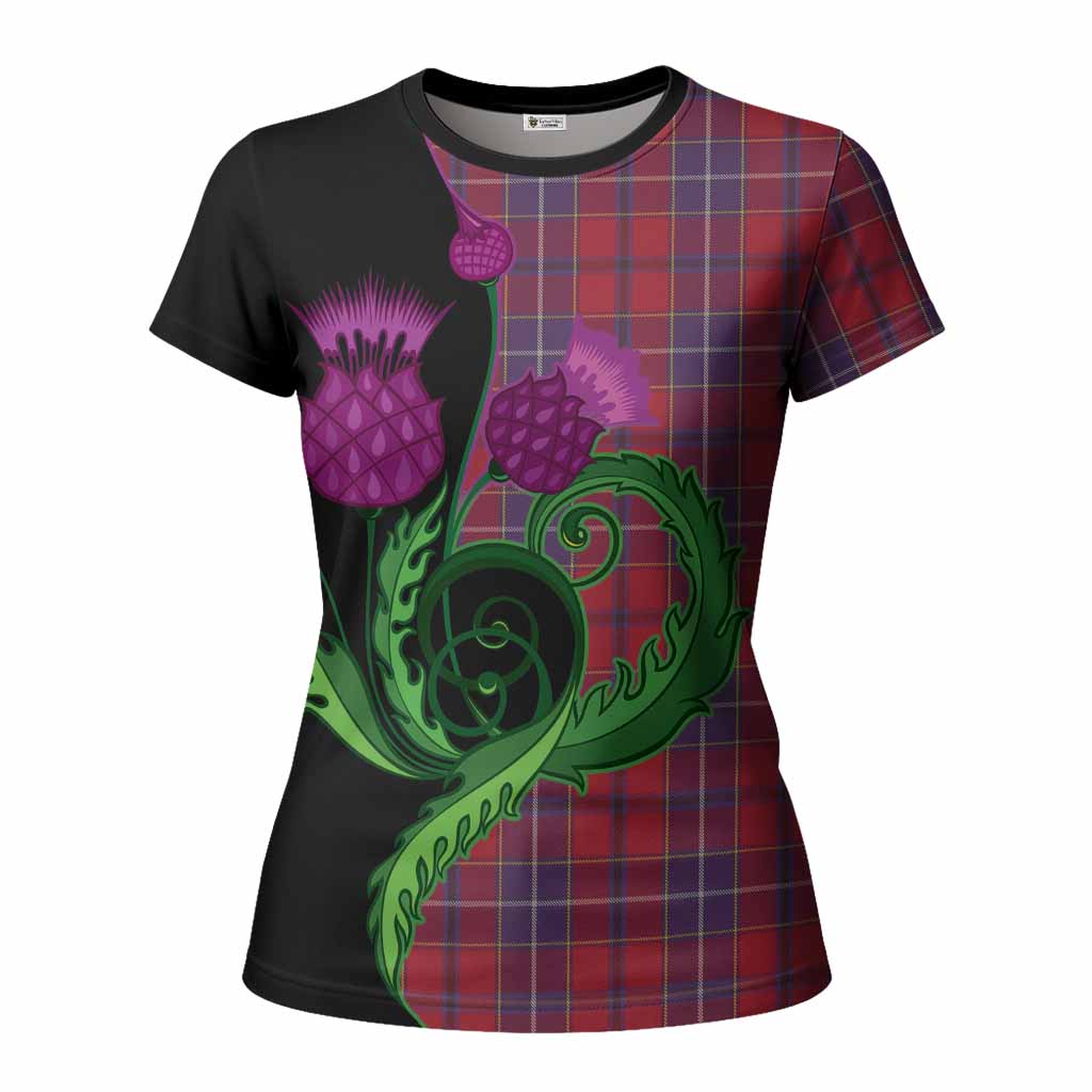 Wishart Tartan Women T shirt Traditional Scottish Thistle