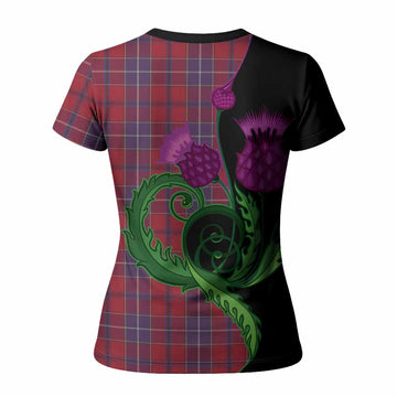 Wishart Tartan Women T shirt Traditional Scottish Thistle